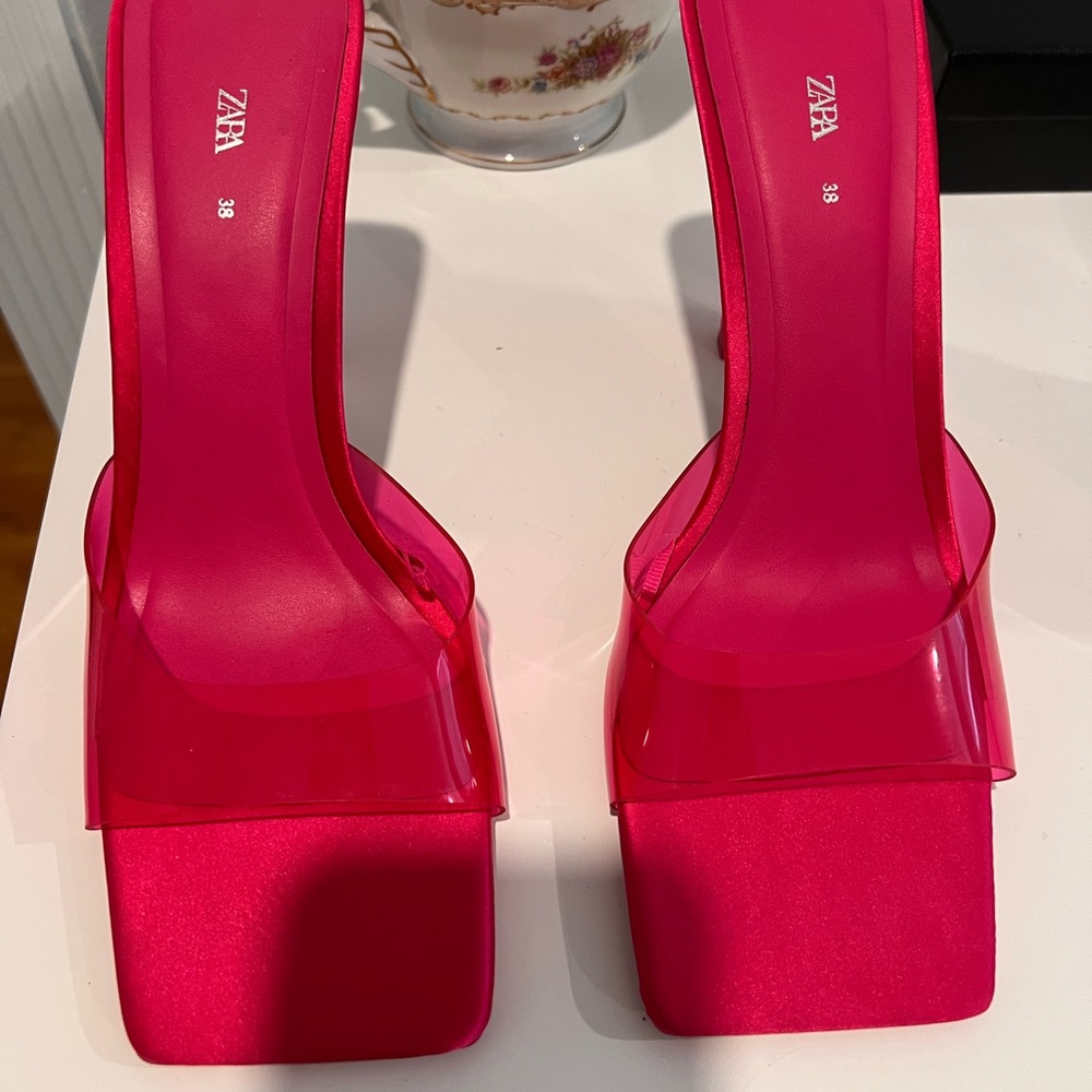 Zara Pink Heels with Chunky Platform